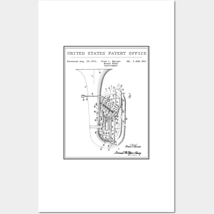 United States Patent Office - Fred J. Marzan Brass Wind Instrument Tuba Posters and Art